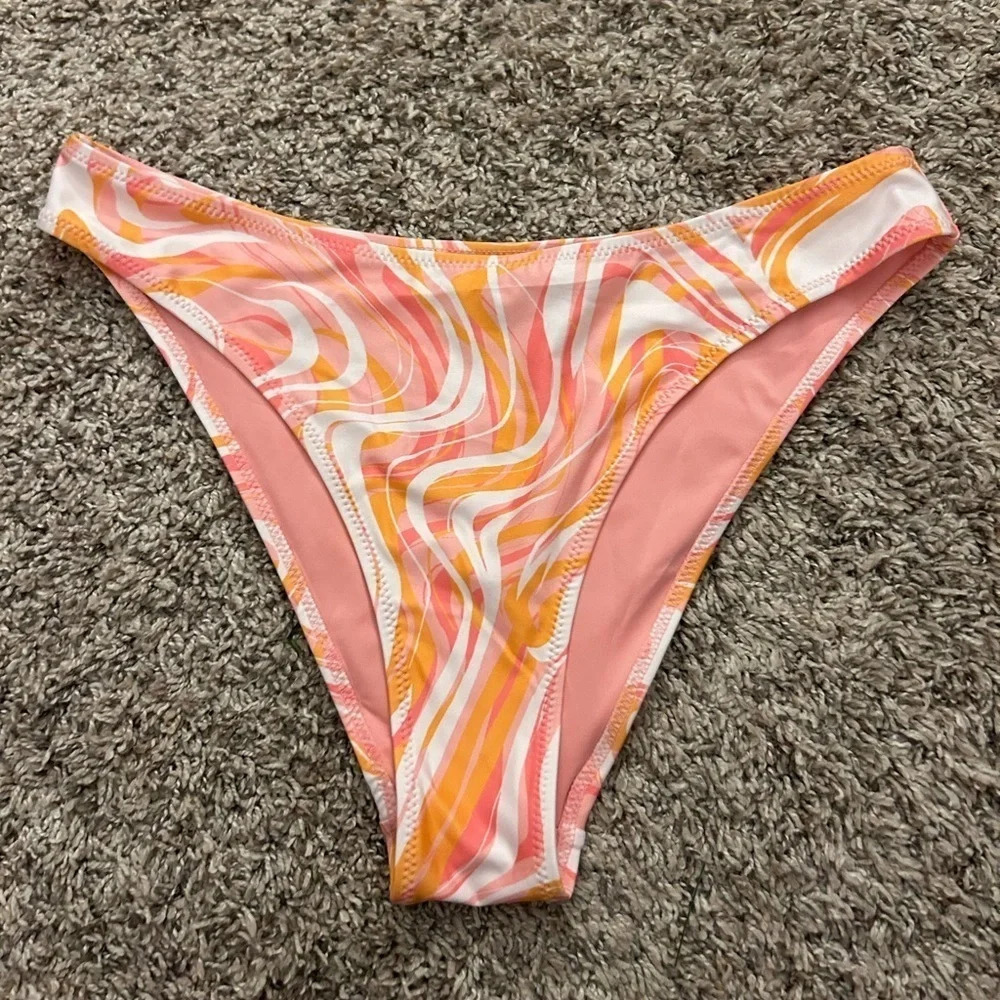 Pink and orange bikini bottoms